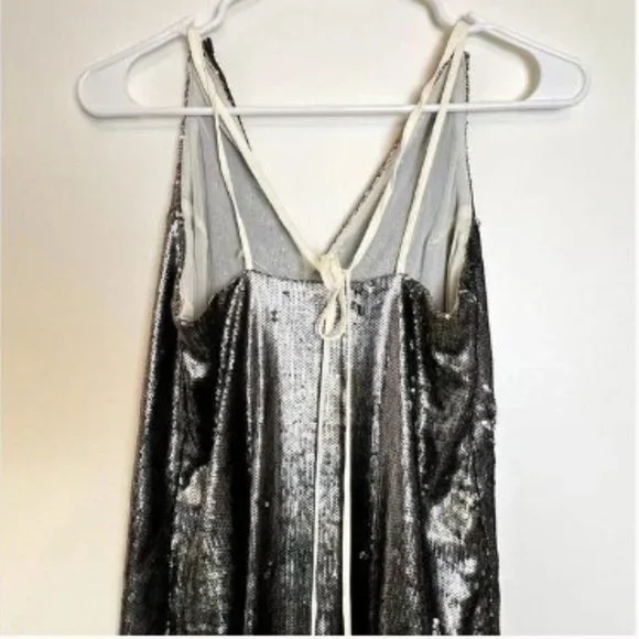 Like New! Free People Sz S Double Take Floral Printed Sequin Slip Mini Dress - Picture 7 of 10